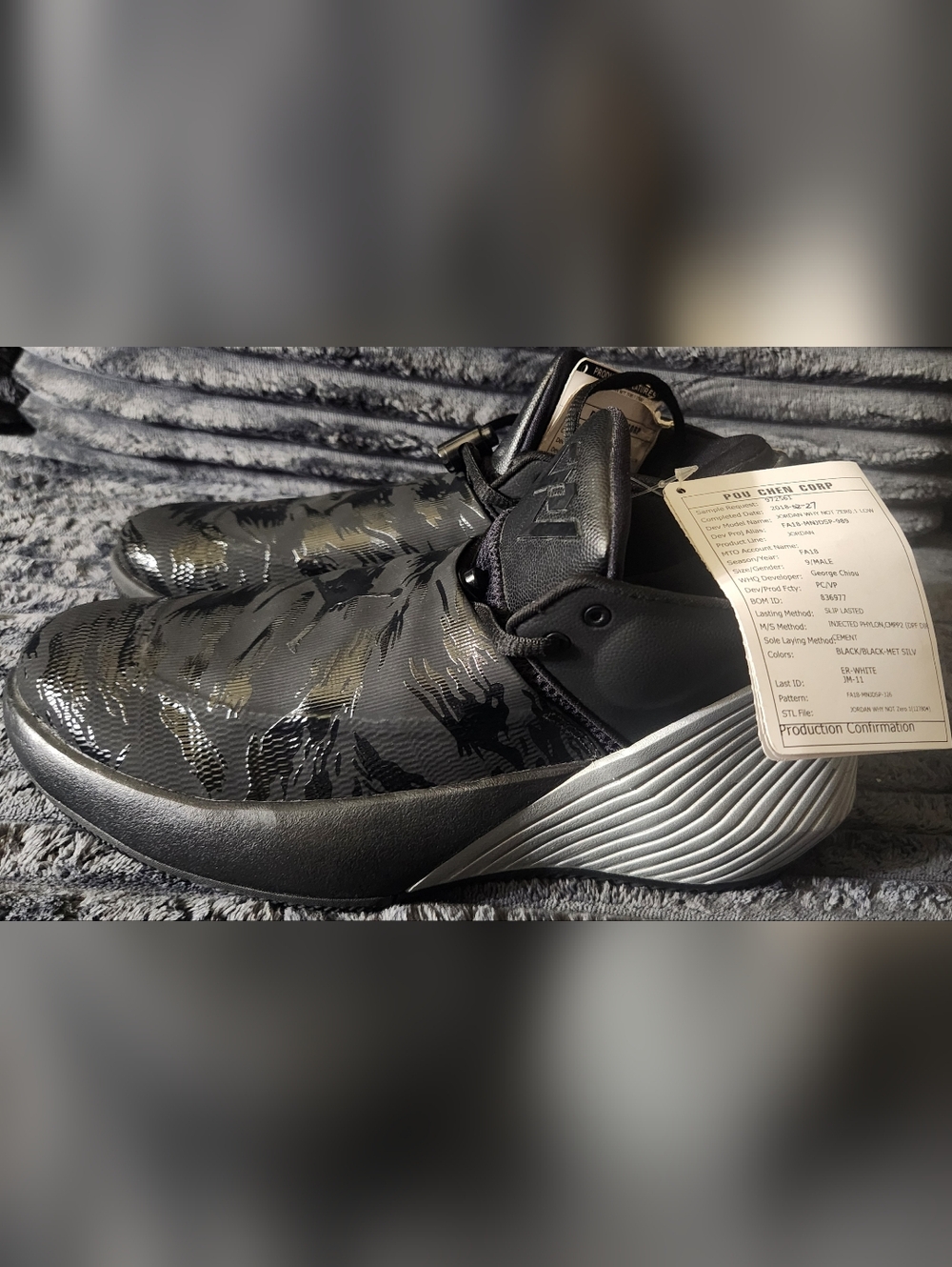 (Rare Prod-CFM Sample With Tags) Mens Jordan Why Not Zer01 Low Black/Silver Sz.9